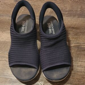 Skechers Navy Size 10 Hands Free Slip-ins Summits Knit Sandals